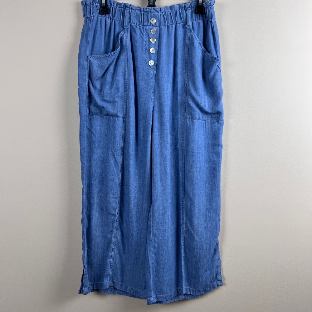 Ruby Rd. Capri Baggy Summer Fun Elastic Waist Pockets Buttons Women’s Small NWT